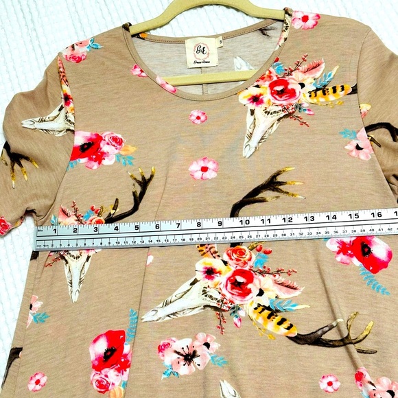 Grace & Emma Spring/summer dress pink & beige beautiful High-Low SZ Small - Picture 7 of 7